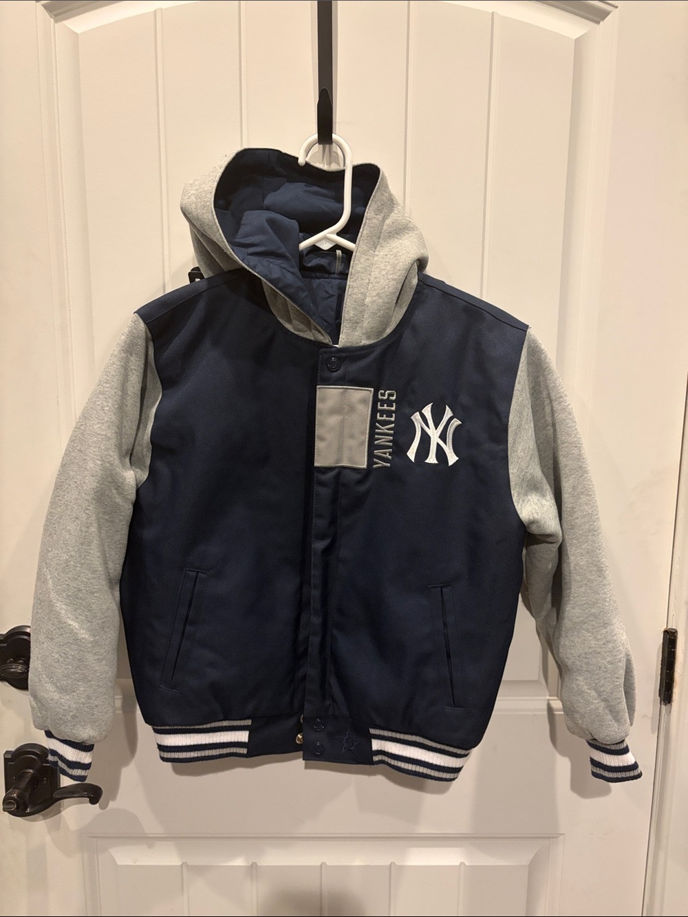 Kids Navy & Gray reversible Hooded Jacket
